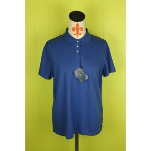 NWT Outer Banks Women’s Sz M Ultimate Cool Dri Polo Shirt Blue Cotton Blend